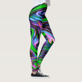 Neon Swirl Design Pattern-Leggings Leggings (Rechts)