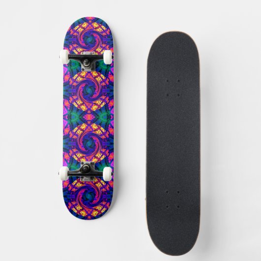 Neon Swirl Pattern Skateboard (Voorkant)