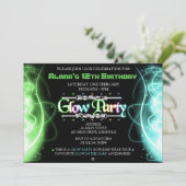Neon Swirls Glow Party-uitnodigingen Kaart (Staand voorkant)