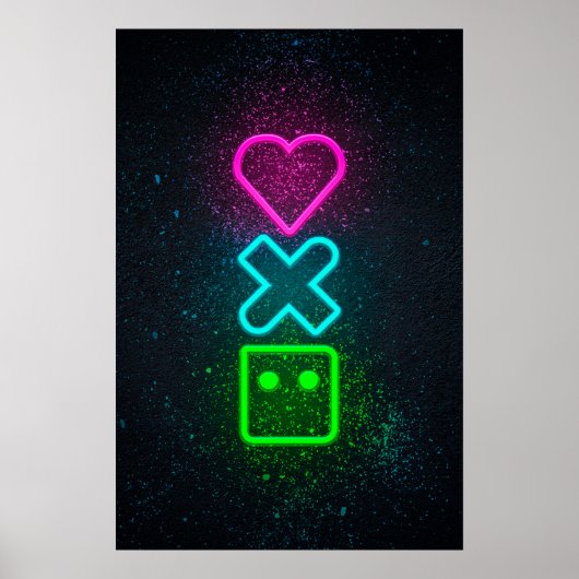 Neon Symbolen Neon Artiest Neon Led Tekenen Neon G Poster (Voorkant)