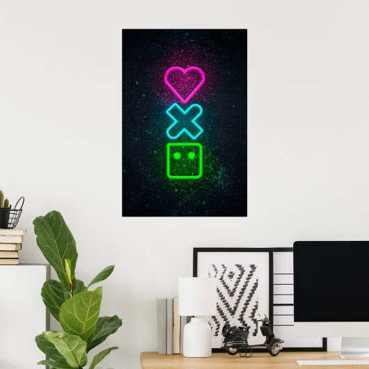 Neon Symbolen Neon Artiest Neon Led Tekenen Neon G Poster (Thuiskantoor)