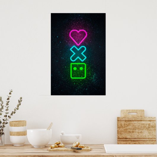 Neon Symbolen Neon Artiest Neon Led Tekenen Neon G Poster (Keuken)