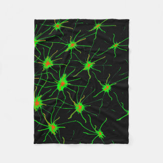 Neon Synapse Grid Fleece Blanket Deken