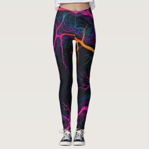 Neon Synapse – Neuro-geïnspireerde Abstracte Leggi Leggings