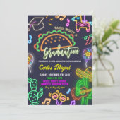 Neon Taco Parti Mexicain de Graduation Invitation (Debout devant)