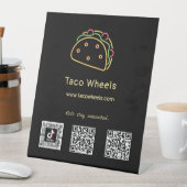 Neon Taco Social Media Scan Codes Reclamebord Met Voetstuk (Insitu)