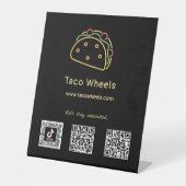 Neon Taco Social Media Scan Codes Reclamebord Met Voetstuk (Voorkant)