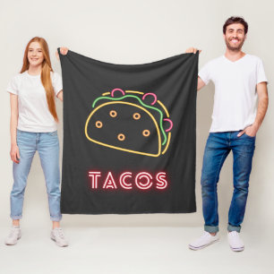 Neon Tacos Symbool Fleece Deken