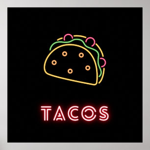 Neon Tacos-symbool Poster