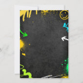 Neon Teenager Grafitti 67 Birthday Invitation (Dos)