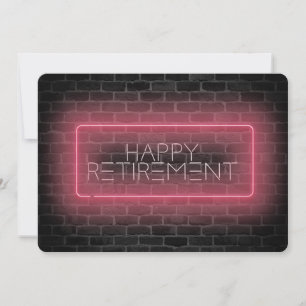 Neon-teken bij pensionering aan wand kaart