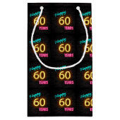 Neon-teken op baksteen voor de 60ste verjaardag klein cadeauzakje (Achterkant)