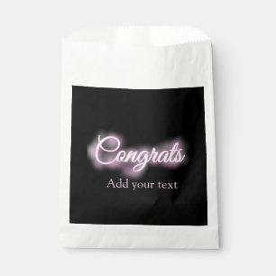 Neon teken roze congrats tekst toevoegen retro jar bedankzakje