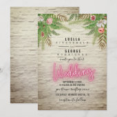 Neon Teken Witte Brick Botanische Huwelijk Kaart (Voorkant / Achterkant)