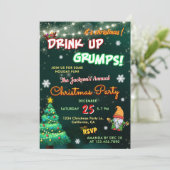 Neon tekent kerstfeest kaart (Staand voorkant)