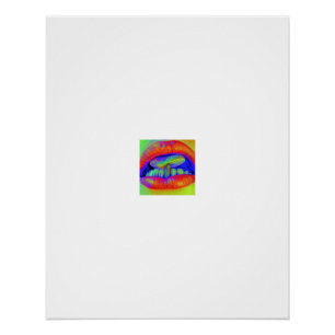Neon Thermische Paddenstoel Lippen Portret Perfect Poster