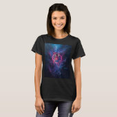 Neon Thunder Tiger Abstract Electric Glow T-shirt (Voorkant volledig)
