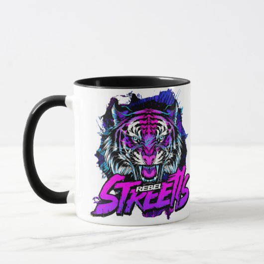 Neon Tiger Urban Streetwear Design Mok (Links)