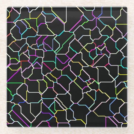 Neon Tile Glass Onderzetter (Voorkant)