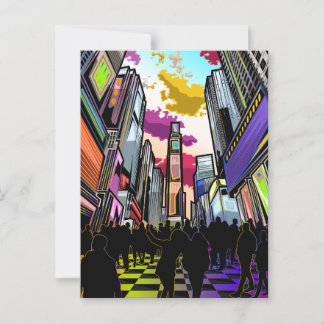 Neon Times Square Abstract Art Postcard – NYC at N Briefkaart