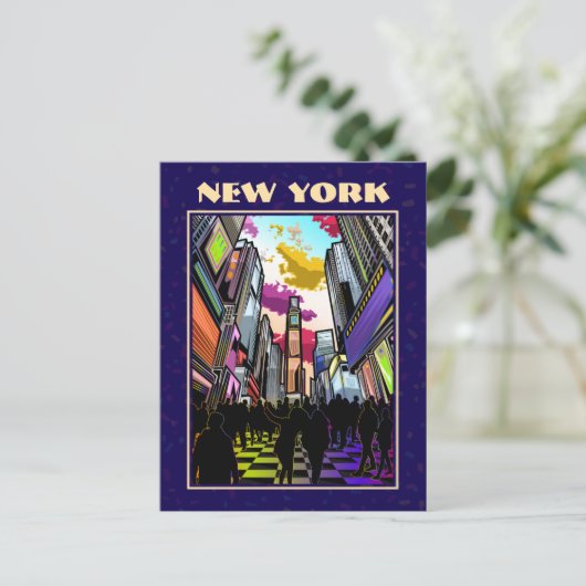 Neon Times Square with Custom Text – New York  Briefkaart (Staand voorkant)