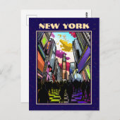 Neon Times Square with Custom Text – New York  Briefkaart (Voorkant / Achterkant)