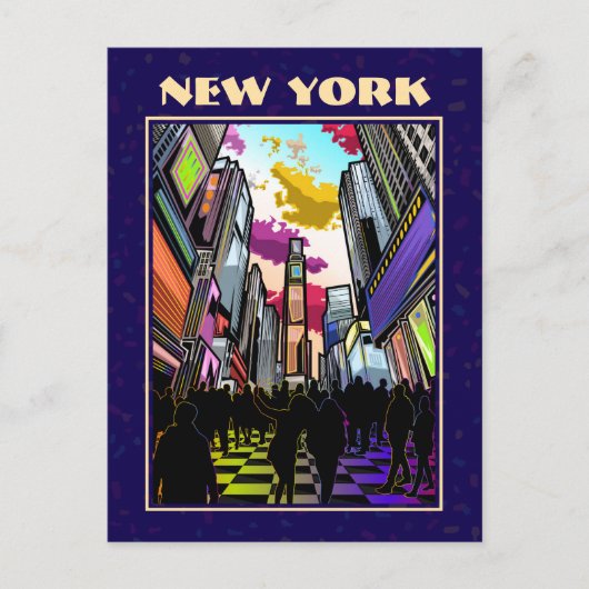 Neon Times Square with Custom Text – New York  Briefkaart (Voorkant)