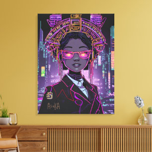 Neon Toekomst ID1028 Canvas Afdruk