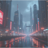 Neon Tomorrow – Cité Cyberpunk Autocollant Carré V (Devant)
