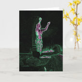 Neon Transparency Man die voor de hemel bereikt ik Kaart (Gele Bloem)