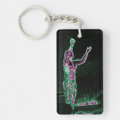 Neon Transparency Man die voor de hemel bereikt ik Sleutelhanger (Voorkant)