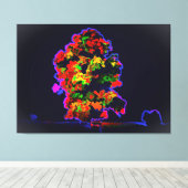 Neon tree explosie canvas afdruk (Insitu (Houten vloer))