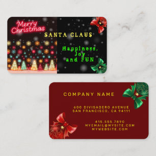 Neon Trendy Kerstvakantie Collectie Visitekaartje