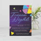 Neon Trivia Nachtfeest Kaart (Staand voorkant)