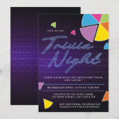 Neon Trivia Nachtfeest Kaart (Voorkant / Achterkant)