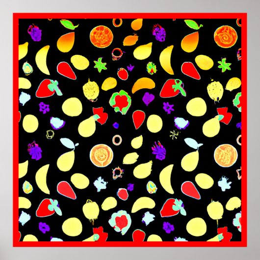 Neon Tropic Fruits Burst Poster (Voorkant)