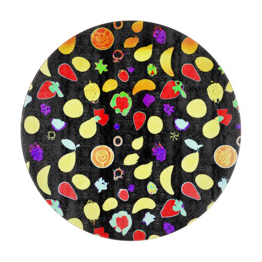 Neon Tropic Fruits Burst Snijplank (Voorkant)