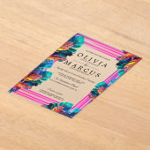Neon Tropical Foliage Acrylic Invitation (Poser)