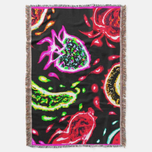 Neon Tropical Fruits Pattern Art. Nu kopen Deken (Voorkant Verticaal)