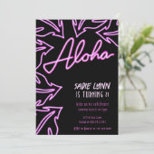 Neon Tropical Hawaiian 21st Birthday Kaart (Staand voorkant)