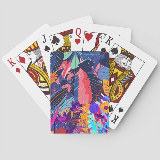Neon Tropical Pattern USB Flash Drive Pokerkaarten (Achterkant)