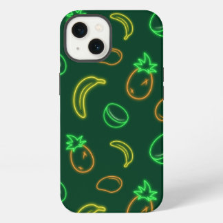 Neon Tropisch Fruitpatroon iPhone 13 Hoesje