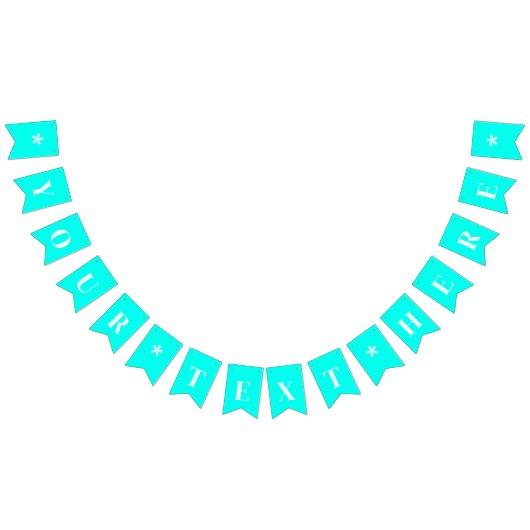 Neon turquoise effen kleur | Aangepast Vlaggetjes (Alle)