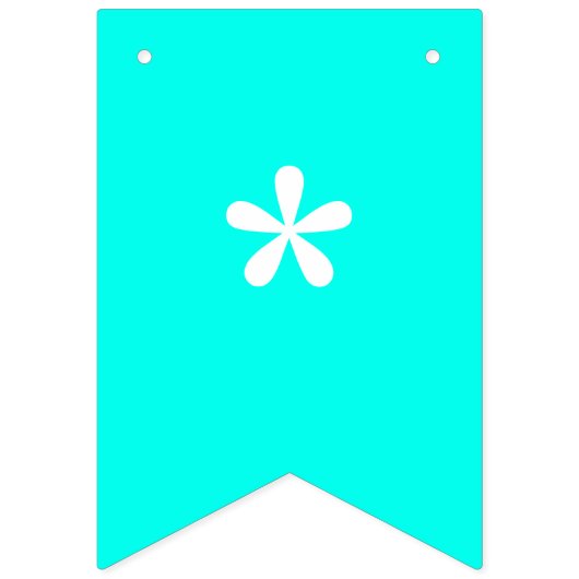 Neon turquoise effen kleur | Aangepast Vlaggetjes (Eerste vlag)