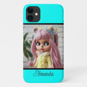 Neon turquoise, felmodieus, modern iPhone 11 hoesje