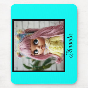 Neon turquoise, felmodieus, modern muismat