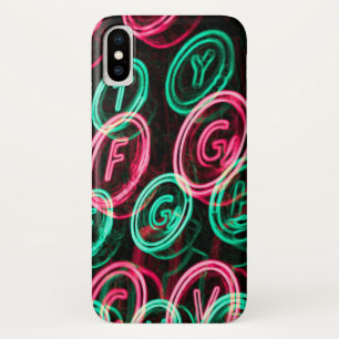 Neon typemachines sluiten af iPhone x hoesje