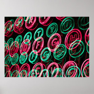 Neon typemachines sluiten af poster