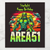 Neon UFO's zweven boven Area 51 Wijn Etiket (Enkel label)