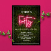 Neon uitnodiging 40ste verjaardag veertig